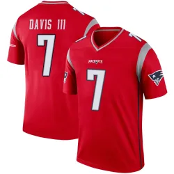 New England Patriots Men's Legend Red Inverted Jersey (7 Carlton Davis III)