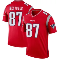 New England Patriots Men's Legend Red Inverted Jersey (87 Jack Westover)
