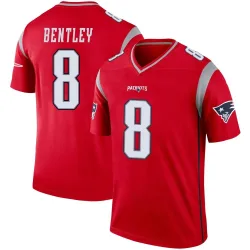 New England Patriots Men's Legend Red Inverted Jersey (8 Ja'Whaun Bentley)