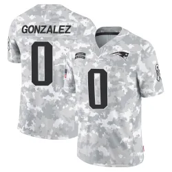 New England Patriots Men's Limited Arctic Camo 2024 Salute to Service Jersey (0 Christian Gonzalez)