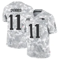 New England Patriots Men's Limited Arctic Camo 2024 Salute to Service Jersey (11 Joshua Dobbs)