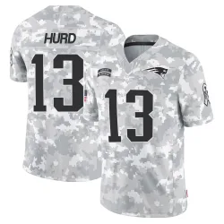 New England Patriots Men's Limited Arctic Camo 2024 Salute to Service Jersey (13 Jalen Hurd)