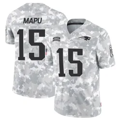New England Patriots Men's Limited Arctic Camo 2024 Salute to Service Jersey (15 Marte Mapu)