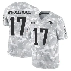 New England Patriots Men's Limited Arctic Camo 2024 Salute to Service Jersey (17 Ben Wooldridge)