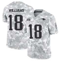 New England Patriots Men's Limited Arctic Camo 2024 Salute to Service Jersey (18 Kyle Williams)