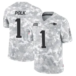 New England Patriots Men's Limited Arctic Camo 2024 Salute to Service Jersey (1 Ja'Lynn Polk)