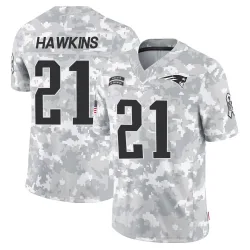 New England Patriots Men's Limited Arctic Camo 2024 Salute to Service Jersey (21 Jaylinn Hawkins)