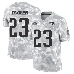 New England Patriots Men's Limited Arctic Camo 2024 Salute to Service Jersey (23 Kyle Dugger)