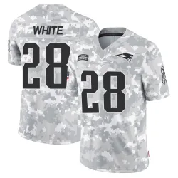New England Patriots Men's Limited Arctic Camo 2024 Salute to Service Jersey (28 James White)