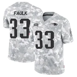 New England Patriots Men's Limited Arctic Camo 2024 Salute to Service Jersey (33 Kevin Faulk)