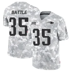 New England Patriots Men's Limited Arctic Camo 2024 Salute to Service Jersey (35 Miles Battle)