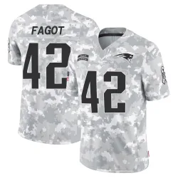 New England Patriots Men's Limited Arctic Camo 2024 Salute to Service Jersey (42 Diego Fagot)