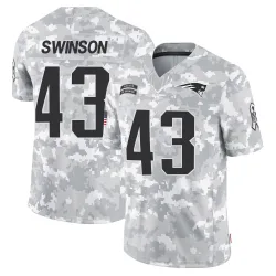 New England Patriots Men's Limited Arctic Camo 2024 Salute to Service Jersey (43 Bradyn Swinson)