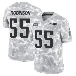New England Patriots Men's Limited Arctic Camo 2024 Salute to Service Jersey (55 Tyrese Robinson)