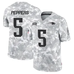 New England Patriots Men's Limited Arctic Camo 2024 Salute to Service Jersey (5 Jabrill Peppers)