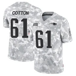 New England Patriots Men's Limited Arctic Camo 2024 Salute to Service Jersey (61 Lester Cotton)