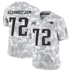 New England Patriots Men's Limited Arctic Camo 2024 Salute to Service Jersey (72 Wes Schweitzer)