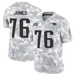 New England Patriots Men's Limited Arctic Camo 2024 Salute to Service Jersey (76 Caleb Jones)