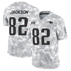 New England Patriots Men's Limited Arctic Camo 2024 Salute to Service Jersey (82 JaQuae Jackson)