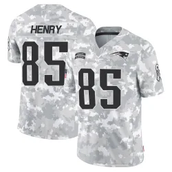 New England Patriots Men's Limited Arctic Camo 2024 Salute to Service Jersey (85 Hunter Henry)
