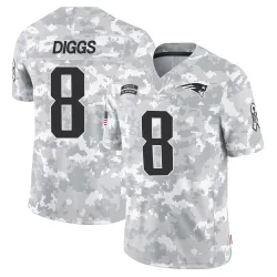New England Patriots Men's Limited Arctic Camo 2024 Salute to Service Jersey (8 Stefon Diggs)