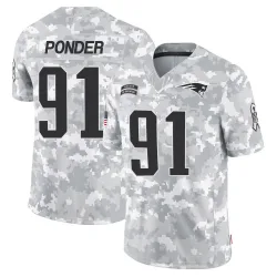 New England Patriots Men's Limited Arctic Camo 2024 Salute to Service Jersey (91 Elijah Ponder)
