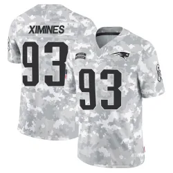 New England Patriots Men's Limited Arctic Camo 2024 Salute to Service Jersey (93 Oshane Ximines)