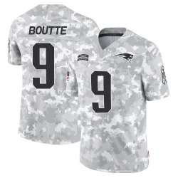 New England Patriots Men's Limited Arctic Camo 2024 Salute to Service Jersey (9 Kayshon Boutte)