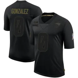 New England Patriots Men's Limited Black 2020 Salute To Service Jersey (0 Christian Gonzalez)