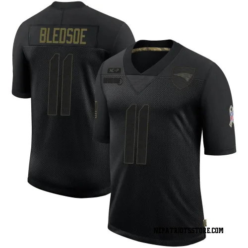 New England Patriots Men's Limited Black 2020 Salute To Service Jersey (11 Drew Bledsoe)
