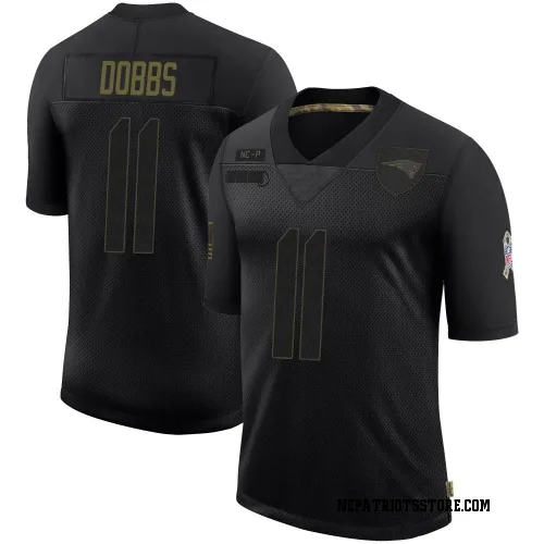 New England Patriots Men's Limited Black 2020 Salute To Service Jersey (11 Joshua Dobbs)