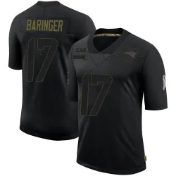 New England Patriots Men's Limited Black 2020 Salute To Service Jersey (17 Bryce Baringer)