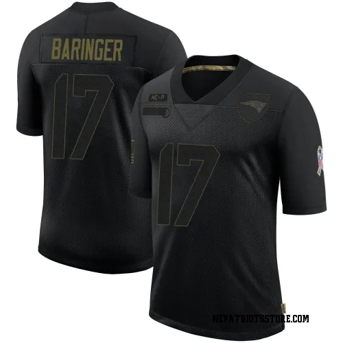New England Patriots Men's Limited Black 2020 Salute To Service Jersey (17 Bryce Baringer)