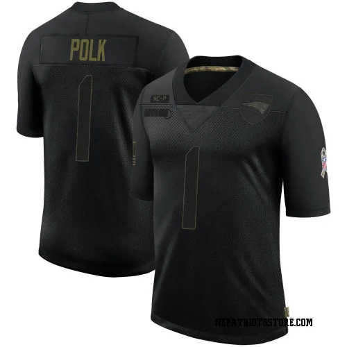 New England Patriots Men's Limited Black 2020 Salute To Service Jersey (1 Ja'Lynn Polk)