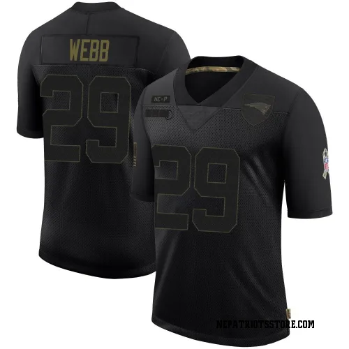 New England Patriots Men's Limited Black 2020 Salute To Service Jersey (29 Jeremiah Webb)