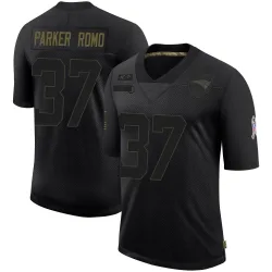New England Patriots Men's Limited Black 2020 Salute To Service Jersey (37 John Parker Romo)