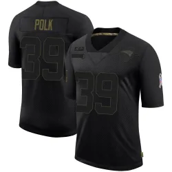 New England Patriots Men's Limited Black 2020 Salute To Service Jersey (39 Jordan Polk)