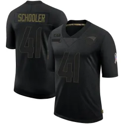New England Patriots Men's Limited Black 2020 Salute To Service Jersey (41 Brenden Schooler)