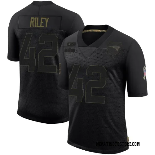 New England Patriots Men's Limited Black 2020 Salute To Service Jersey (42 Cam Riley)