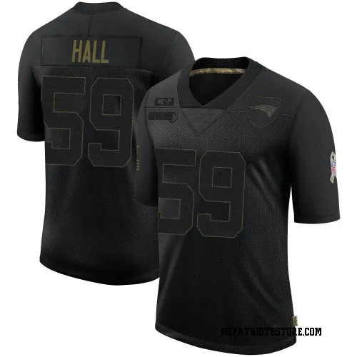 New England Patriots Men's Limited Black 2020 Salute To Service Jersey (59 Terez Hall)