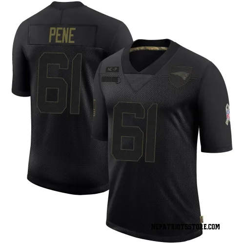 New England Patriots Men's Limited Black 2020 Salute To Service Jersey (61 Wilfried Pene)