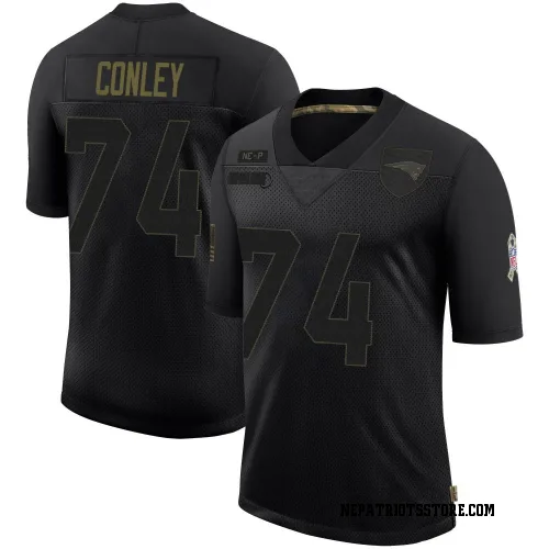 New England Patriots Men's Limited Black 2020 Salute To Service Jersey (74 Jack Conley)
