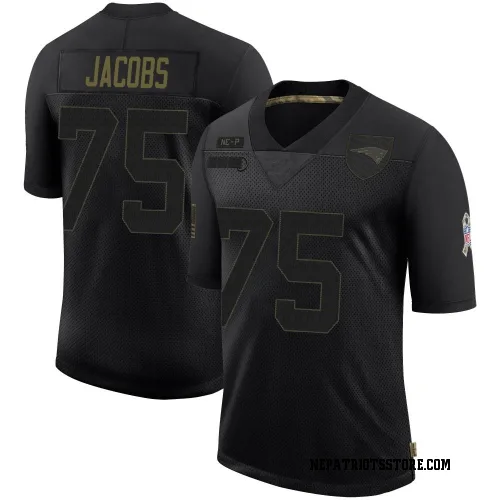 New England Patriots Men's Limited Black 2020 Salute To Service Jersey (75 Demontrey Jacobs)