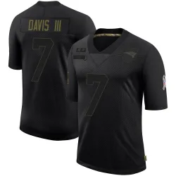 New England Patriots Men's Limited Black 2020 Salute To Service Jersey (7 Carlton Davis III)