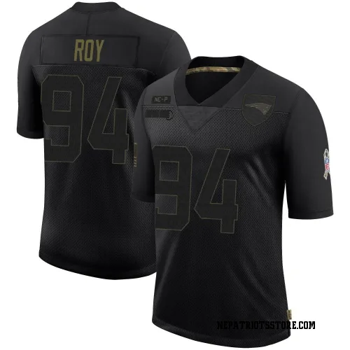 New England Patriots Men's Limited Black 2020 Salute To Service Jersey (94 Jaquelin Roy)