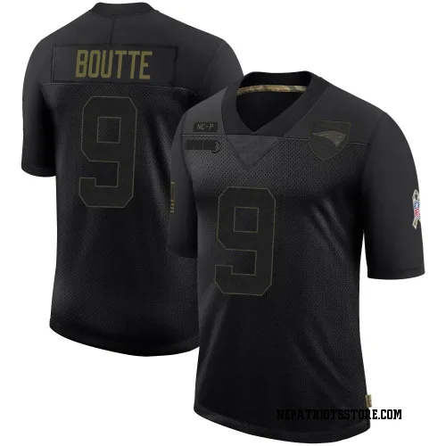 New England Patriots Men's Limited Black 2020 Salute To Service Jersey (9 Kayshon Boutte)