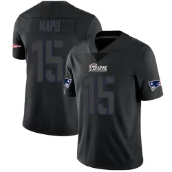 New England Patriots Men's Limited Black Impact Jersey (15 Marte Mapu)