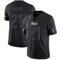 New England Patriots Men's Limited Black Impact Jersey (21 Jaylinn Hawkins)