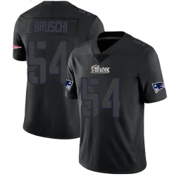 New England Patriots Men's Limited Black Impact Jersey (54 Tedy Bruschi)