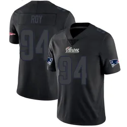 New England Patriots Men's Limited Black Impact Jersey (94 Jaquelin Roy)